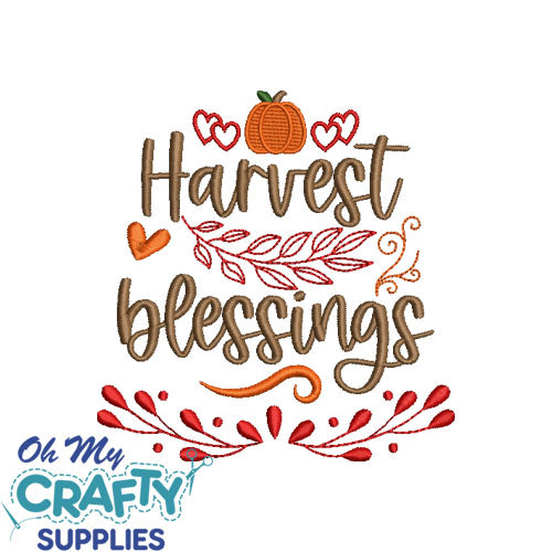 Harvest Blessings 718 Embroidery Design