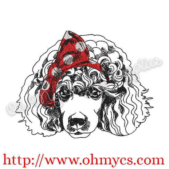 Headband Sketch Poodle Embroidery Design