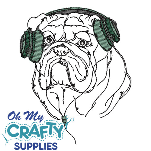 Headphone Pup 921 Embroidery Design