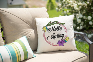 Hello Spring Floral Circle Embroidery Design