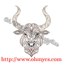 Henna Bull Embroidery Design