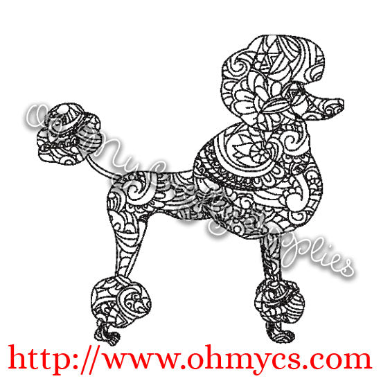 Henna Poodle Embroidery Design