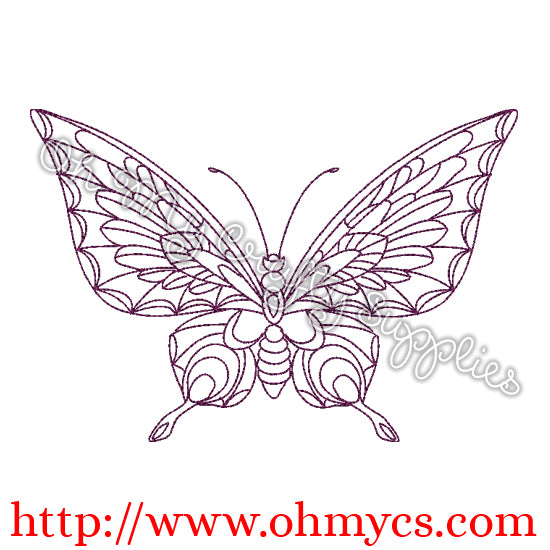 Henna Butterfly #3 Embroidery Design