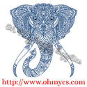 Henna Elephant Embroidery Design