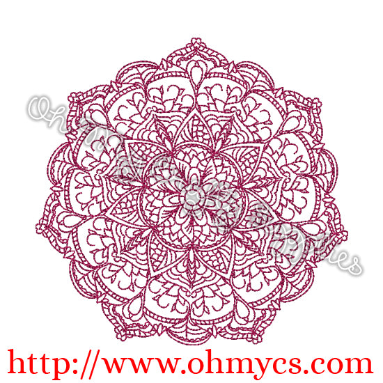 Henna Floral Lace Embroidery Design