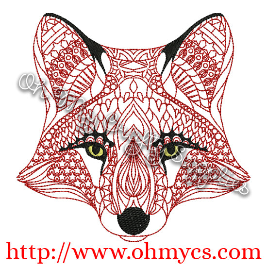 Henna Fox Embroidery Design