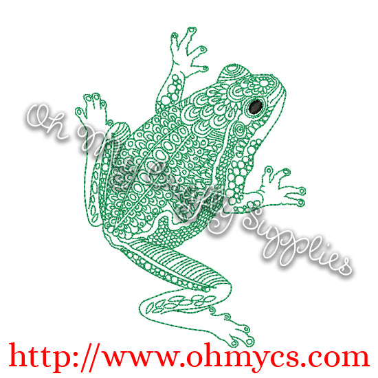 Henna Frog Embroidery Design
