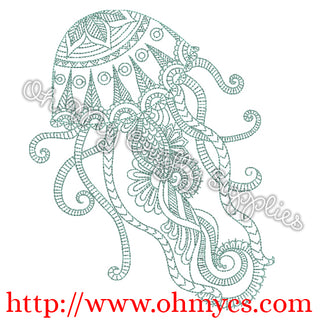 Henna Jellyfish Embroidery Design