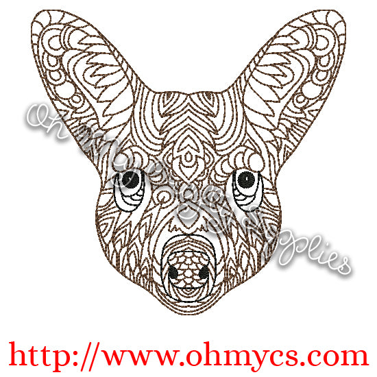 Henna Kangaroo Embroidery Design