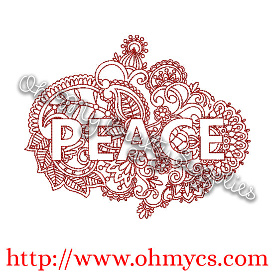 Henna Peace Embroidery Design