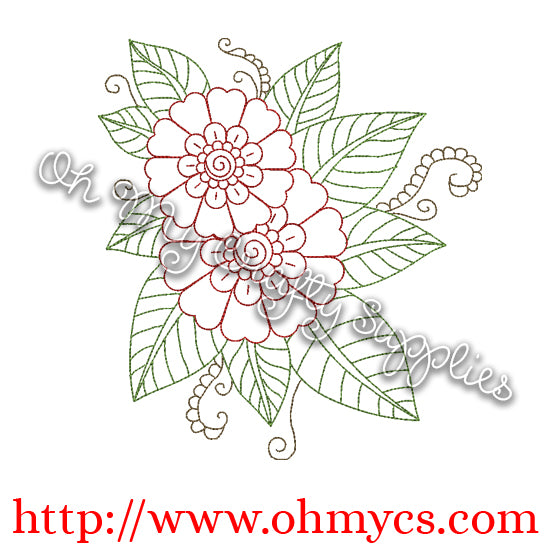 Henna Floral Number 1 Embroidery Design