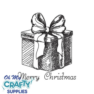 Merry Christmas Sketch Present Embroidery Design