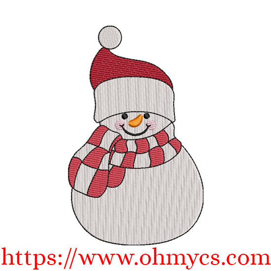 Happy Jolly Snowman Embroidery Design