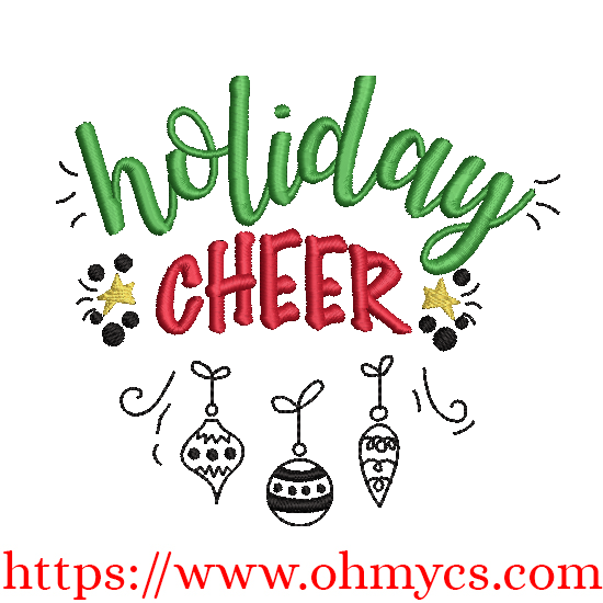 Holiday Cheer Embroidery Design