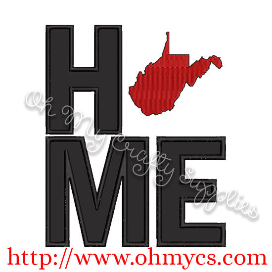 Home West Virginia Applique Design
