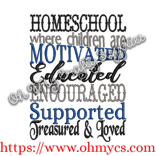 Homeschool Embroidery Design