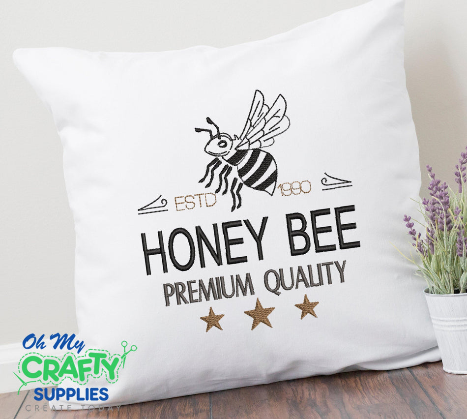 Honey Bee Premium Embroidery Design - Oh My Crafty Supplies Inc.