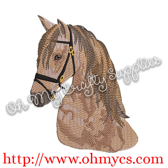 Realistic Solid Stitch Horse Embroidery Design