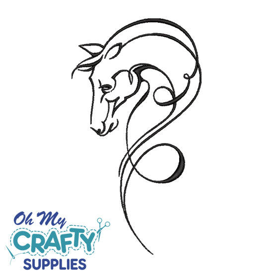 Horse Drawing 21122 Embroidery Design