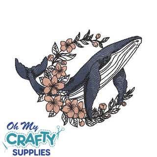 Humpback Whale 430 Embroidery Design
