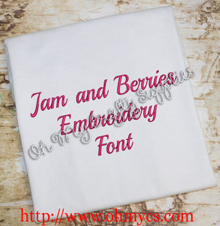 Jam and Berries Embroidery Font (BX included)