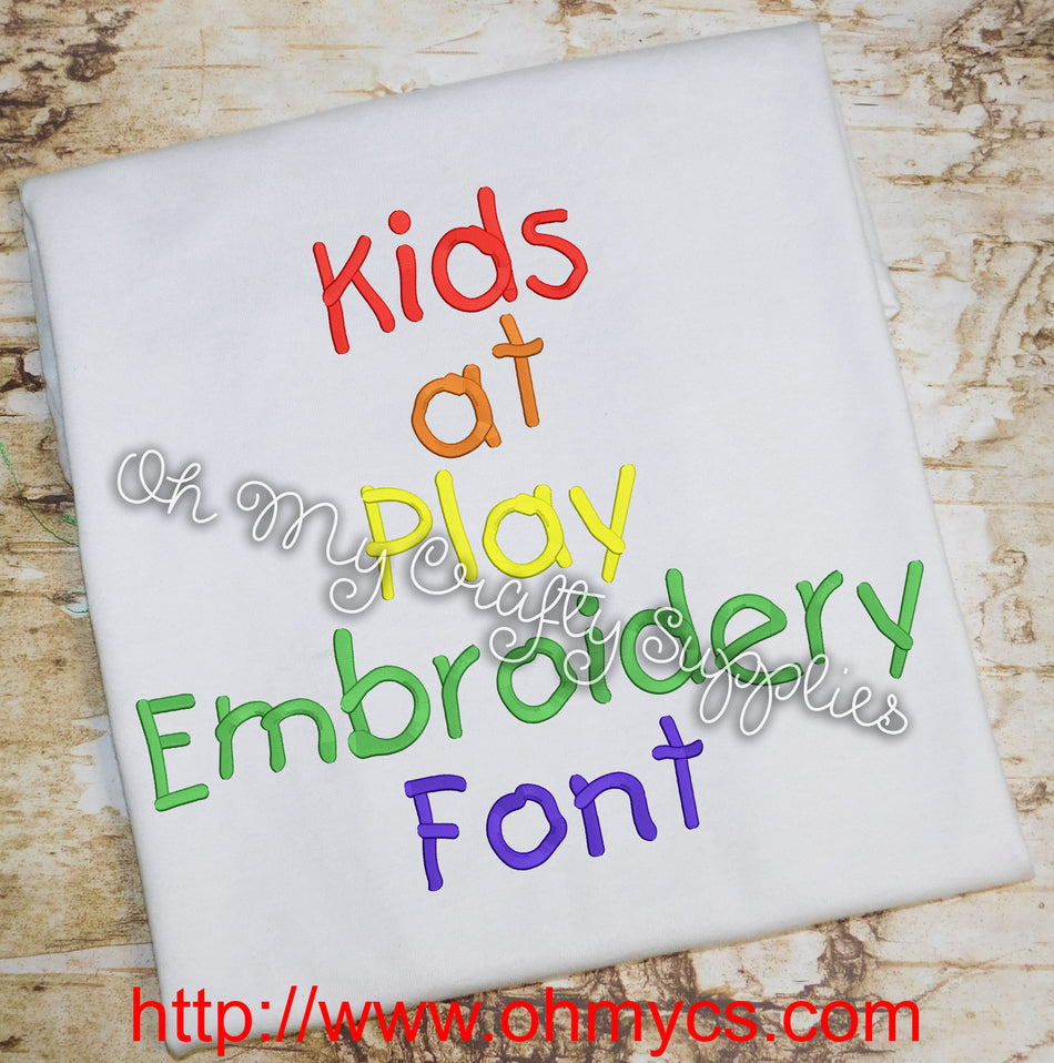 Kids at Play Embroidery Font (BX included)
