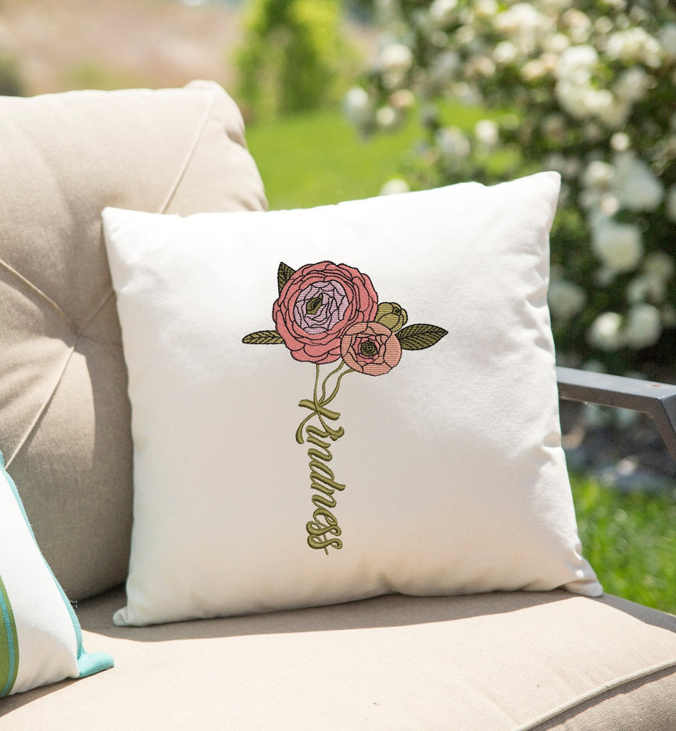 Kindness Flowers Embroidery Design