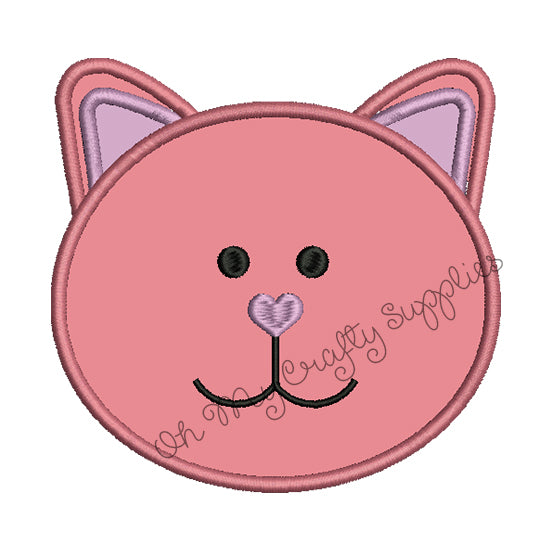 Kitty Cat Applique Embroidery Design