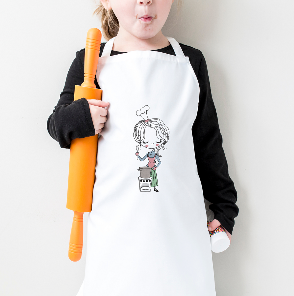 Little Miss Chef Embroidery Design