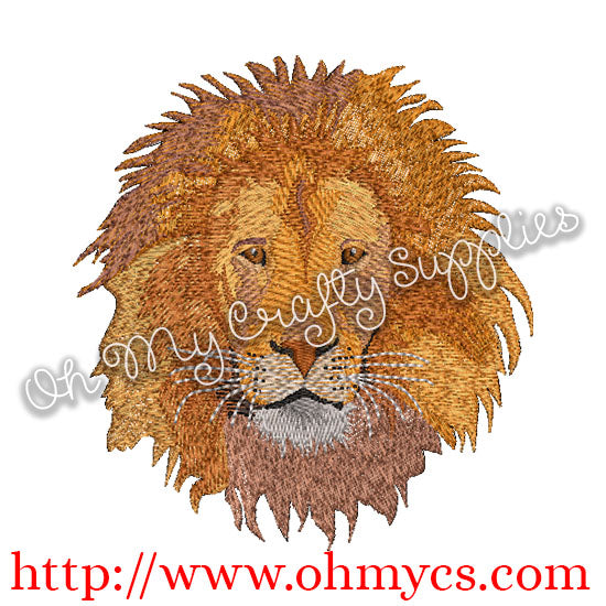 Realistic Lion Embroidery Design