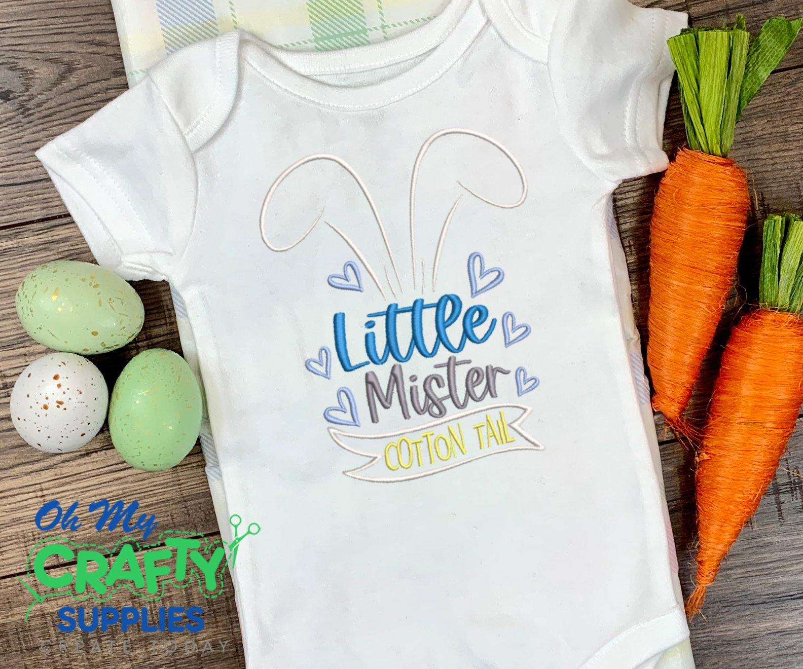 Little Mister Cotton Tail Embroidery design - Oh My Crafty Supplies Inc.