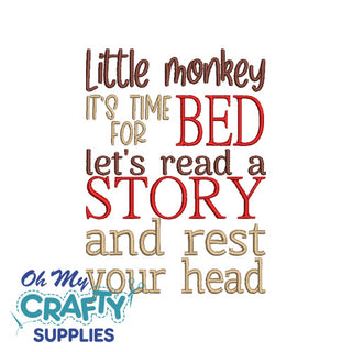 Little Monkey Story Embroidery Design