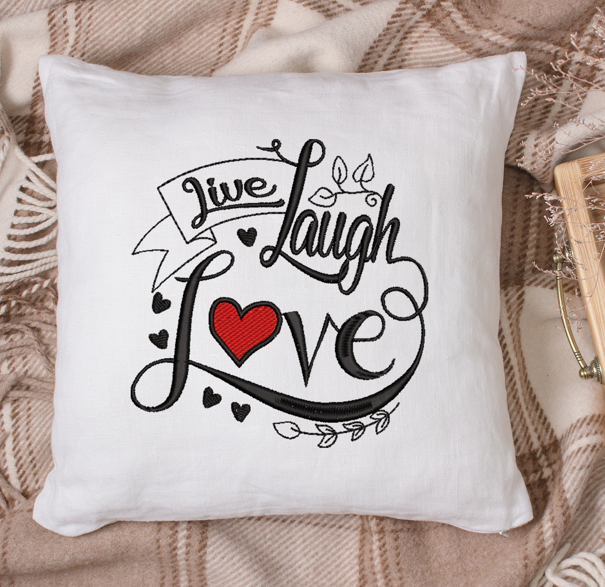 Live Laugh Love 2020 Embroidery Design - Oh My Crafty Supplies Inc.