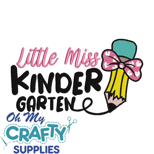 Little Miss Kindergarten Embroidery Design