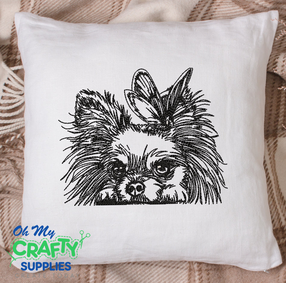 Long-Haired Chihuahua Sketch 2021 Embroidery Design