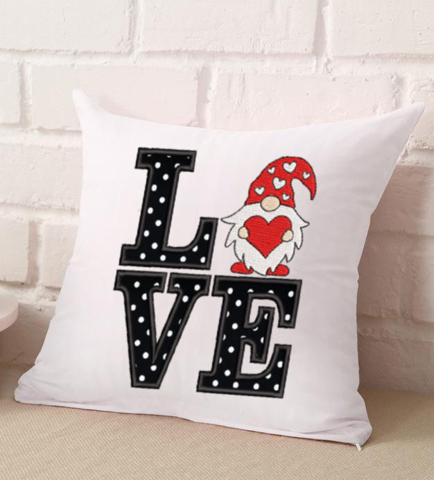 The Love Gnome Embroidery Design