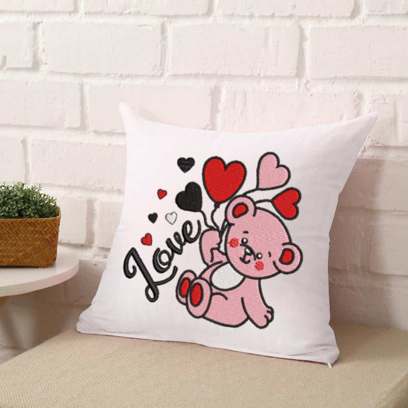 Love Valentine's Bear Embroidery Design