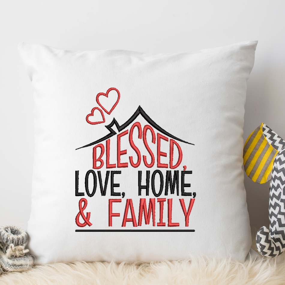 Blessed Love Home Family Embroidery Design