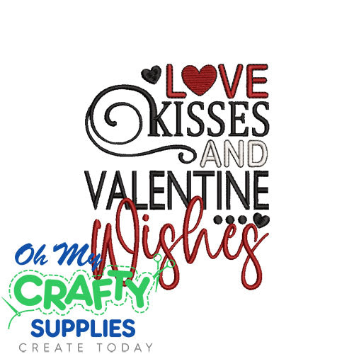 Love Kisses Valentine 1215 Embroidery Design