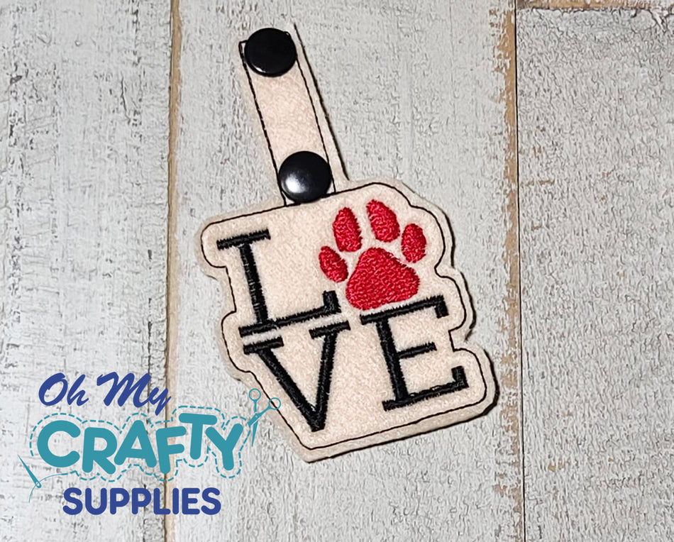 ITH LOVE Paw Key Fob Embroidery Design