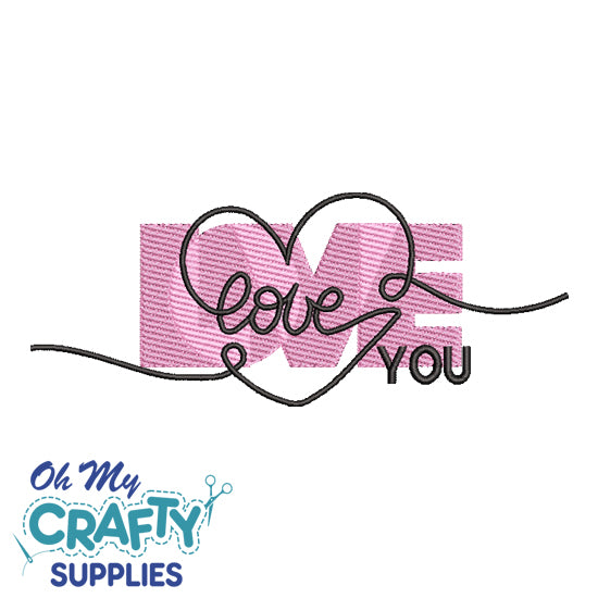 Love you 11122 Embroidery Design