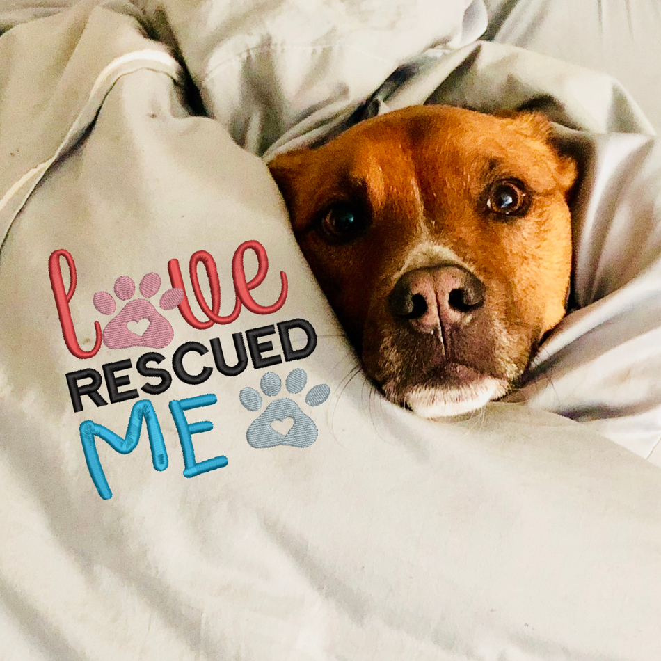 Love Rescued Me Pet Paws Embroidery Design