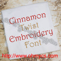 Cinnamon Twist Embroidery Font (BX Included)