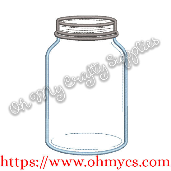 Solid Stitch Mason Jar Embroidery Design