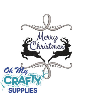 Merry Christmas Reindeer 1112 Embroidery Design
