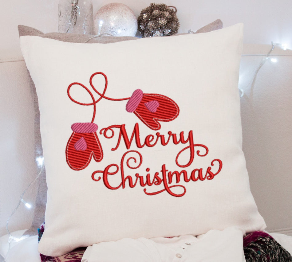 Merry Christmas Mitts 2020 Embroidery Design