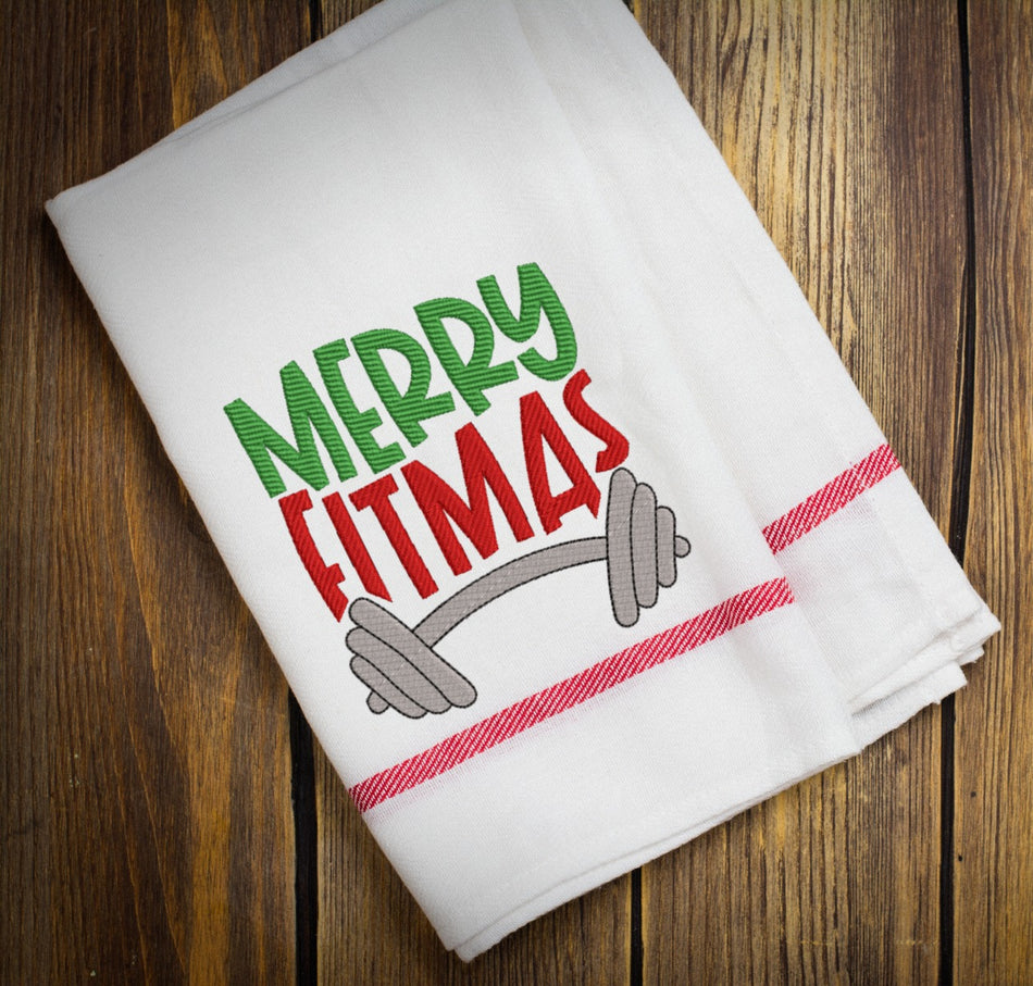 Merry Fitmas Embroidery Design