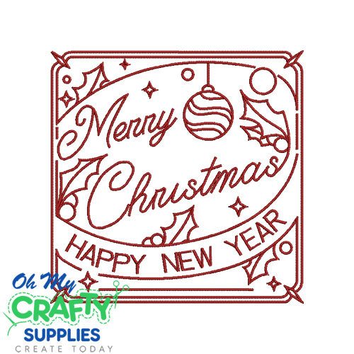 Merry Christmas Happy New Year 1123 Embroidery Design