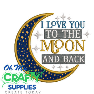 Moon and Back Applique Design