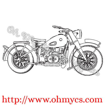 Vintage Motorcycle Bike Embroidery Design